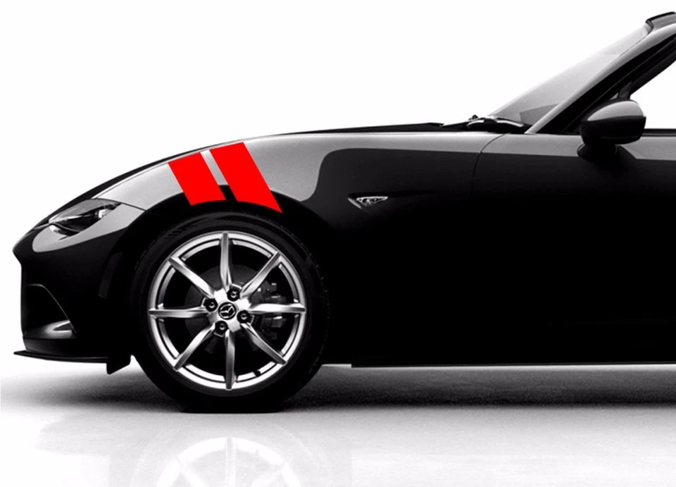 NUEVO 4" Fender Hash Bar Vinilo Sport RACING STRIPES Calcomanías (Se adapta a Mazda MIATA MX-5) Foto 4 de 4