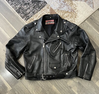 Skin Vintage European Biker Gang Leather Motorcycle Cowhide