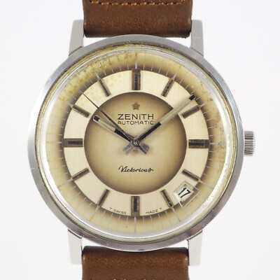 Zenith Automatic Victorious Vintage Herren Armbanduhr in Edelstahl  1960er