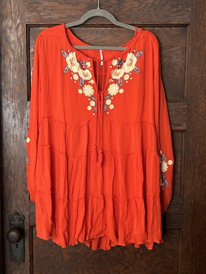 FREE PEOPLE Poppy Red Spell on You Embroidered Mini Peasant Boho Dress Sz XS | eBay FREE PEOPLE Poppy Red Spell on You Embroidered Mini Peasant Boho Dress Sz XS | eBay