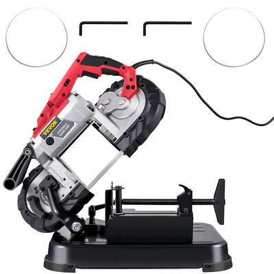 VEVOR Portable Band Saw Variable-Speed 5 in Deep Cut 10-Amp Motor w/ Alloy Base