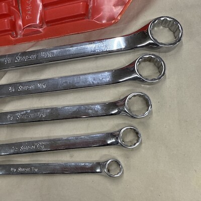 VINTAGE SNAP-ON XB605 BOX END WRENCH SET 10° OFFSET 3/8-15/16