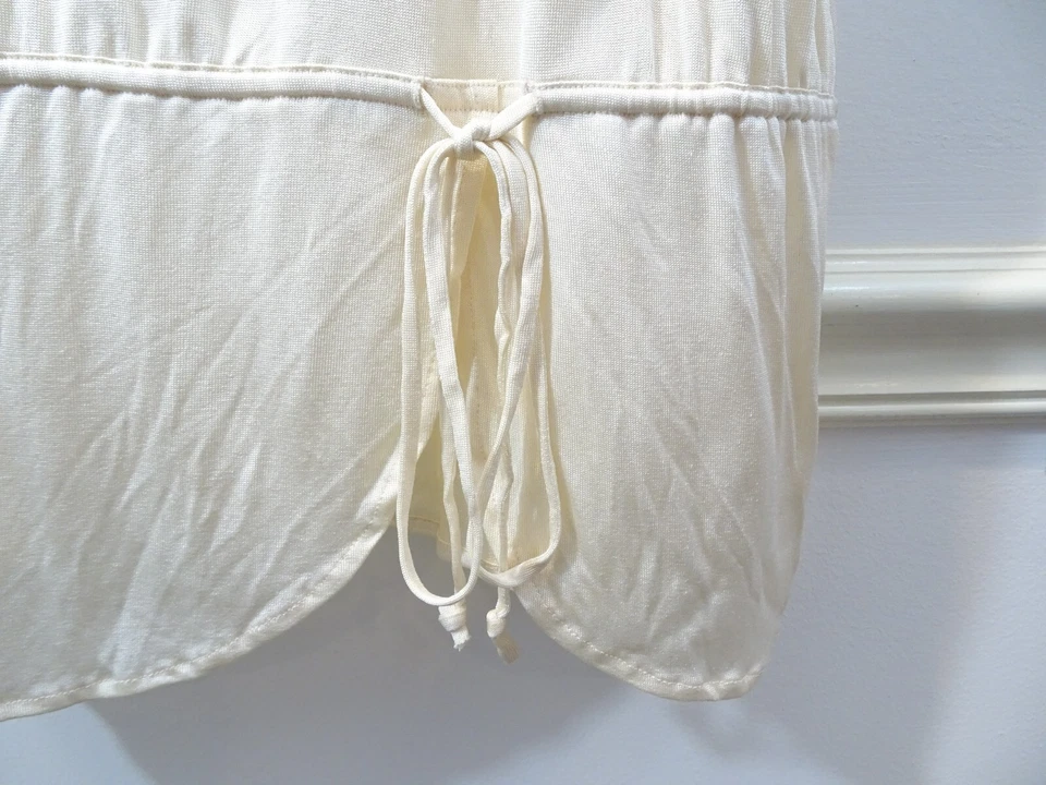 Camisola To The Max Vintage Y2K 100% Seda Marfil Talla L Borde de Encaje Cordón Cintura Foto 2 de 4