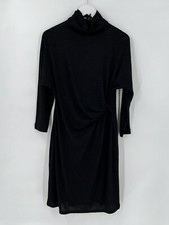 Nic + Zoe Dress Womens Medium Black Knit Knotted Pullover Stretchy Long Sleeves