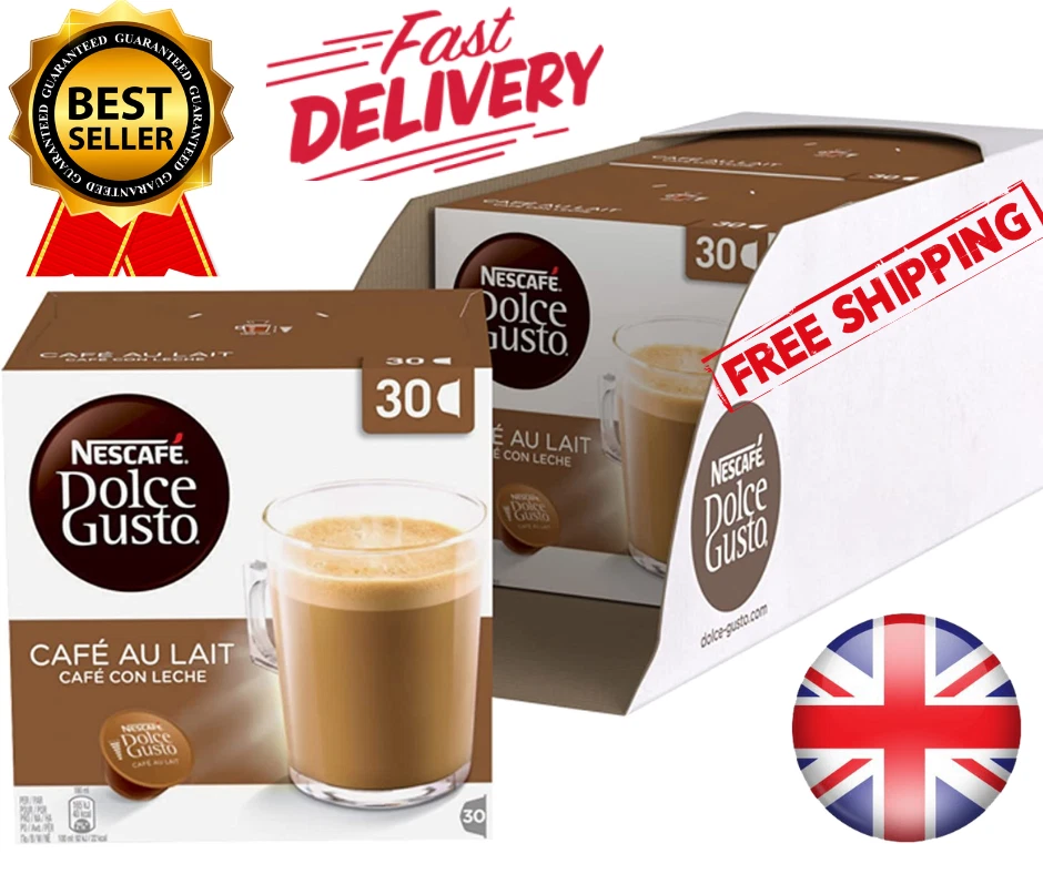 Nescafe Dolce Gusto Caf Au Lait Coffee Pods Pack of 3 Total 90