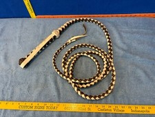 Whip Rodeo Checkered Brown White Leather Bull Whip 9ft