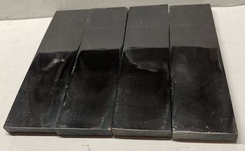 4 Buffalo Horn Scales 6x1.75x3/8 Knife Handles Grips Eye Frames Furniture Inlays - Picture 3 of 6