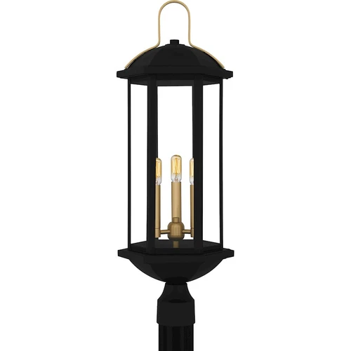 Quoizel Crestfield 3Lt 28" Outdoor Lantern, Black/Clear - CFD9010MBK - Picture 1 of 1