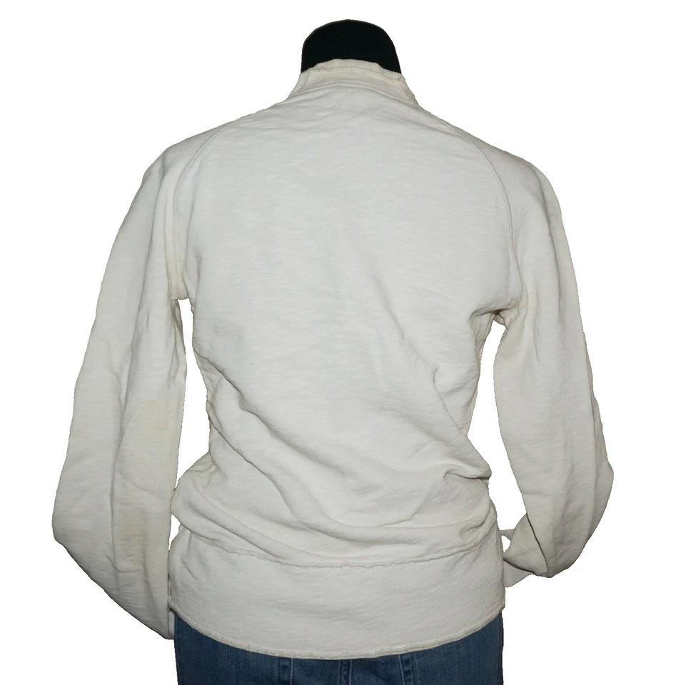 Sudadera De Colección Para Mujer DIESEL Marfil Algodón Envejecido Cremallera L FUNCIONA PEQUEÑA Foto 2 de 4