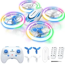 S60 Drone for Kids - RC Quadcopter with LED Lights, 2 Batteries, Altitude Hol...