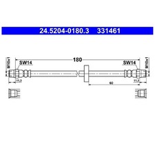 2x Bremsschlauch hinten für VW Polo 86 86C 86CF 2 Scirocco 53B | 903634