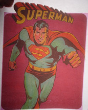SUPERMAN MAN OF STEEL VINTAGE 1970's CARTOON IRON ON TRANSFER -NICE, B-27