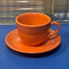 Fiesta Tangerine Coffee Tea Cup Saucer Set 2013-2017