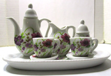 Vintage Royal Norfolk Purple Floral 10 Pc Fine Porcelain Mini Tea Set