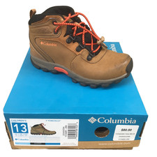 Columbia Yoncalla Youth Children Size 13 Mid Leather Waterproof Hiking Boots Box