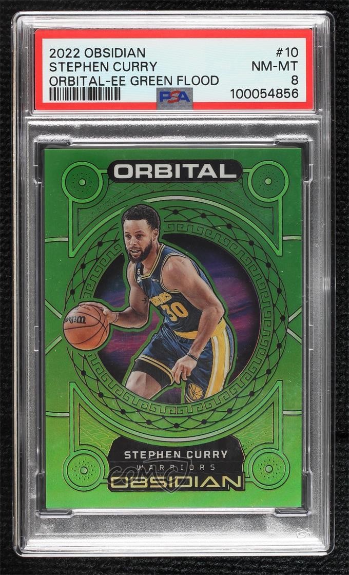 2022 Panini Obsidian Orbital Electric Etch Green Flood 20/25 Stephen Curry 0nr3