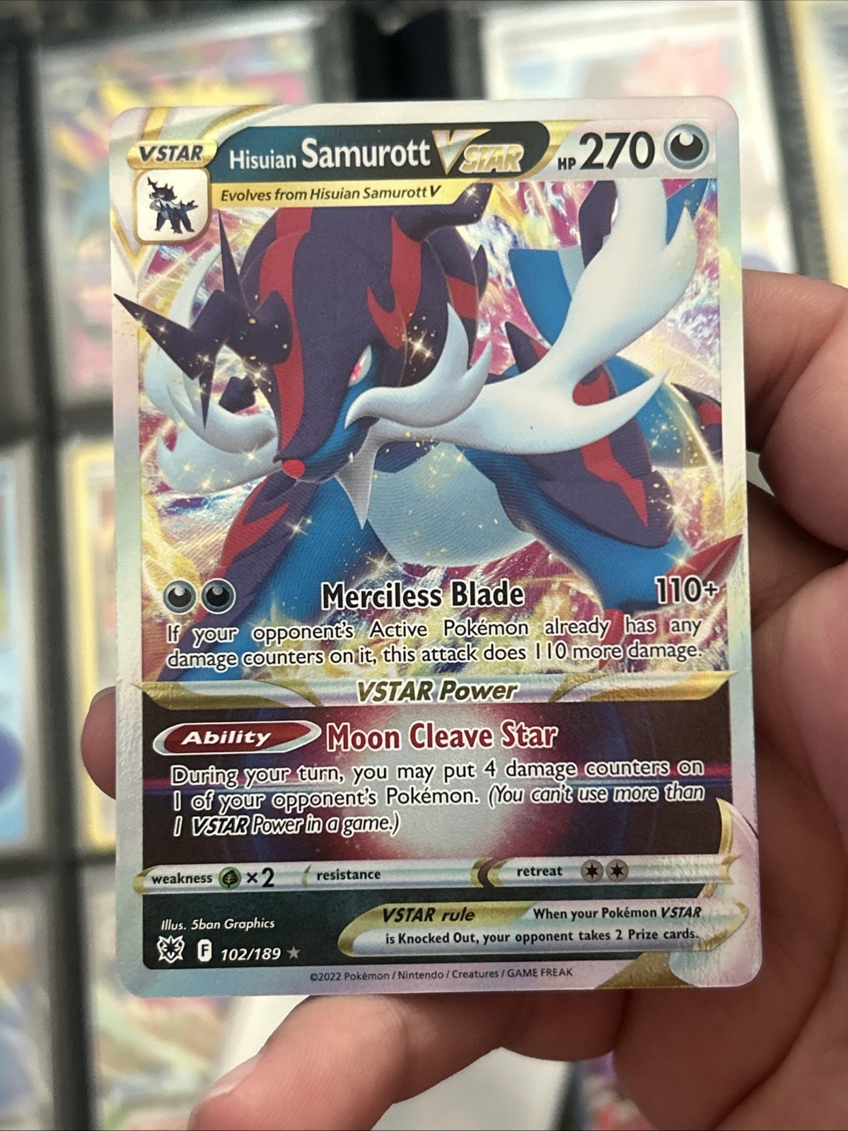 Pokemon Hisuian Samurott VSTAR Astral Radiance 102/189
