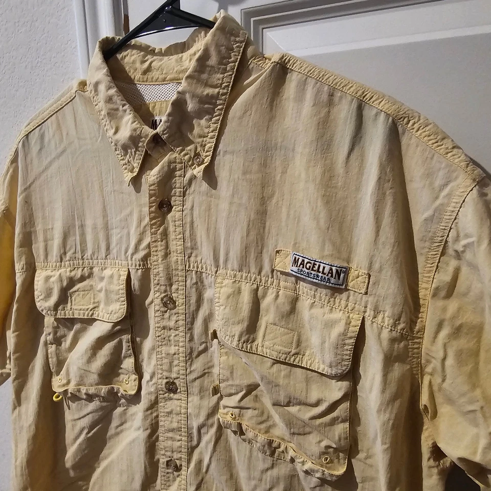 Magellan Sportswear Mens Yellow Short Sleeve Fishing Shirt XL - Image 2 of 4