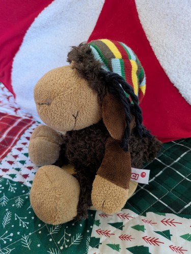 Juguete de peluche suave NICI SCHAF LAMM RASTA BOB MARRÓN 9" OVEJA MUY RARO - Imagen 2 de 10