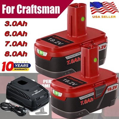 1-2X 19.2V 8.0Ah For Craftsman C3 DieHard Lithium-ion XCP Battery/Charger 11375