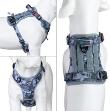 Phoepet No Pull Tactical Dog Harness With Handle Desert Gray Size Large
