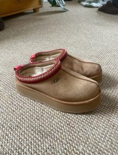 UGG Tazz II Womens Platform Slippers Shoes Chestnut UK 7