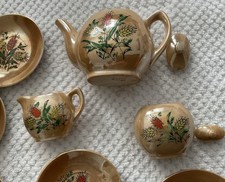 Dollhouse Tea Set Gold Luster Ware Vintage Japan
