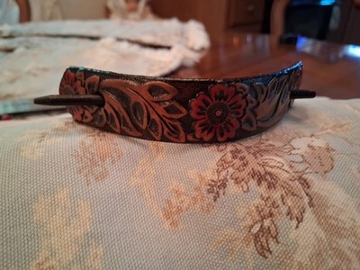 Vintage Hand Tooled Leather Barrett In Beautiful Condition, Make Someone's Day!!