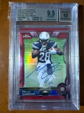 Melvin Gordon 2015 Topps Chrome Red Refractors Rookie auto - Gem MINT