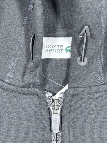 Lacoste Sport Hoodie Mens XL Black Lifestyle Doubleface Fleece Stripe Detail New - Picture 3 of 11