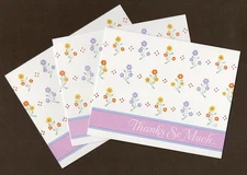 3 Current Inc. Thank You Note Cards, Floral Print, Blank Inside, Vintage