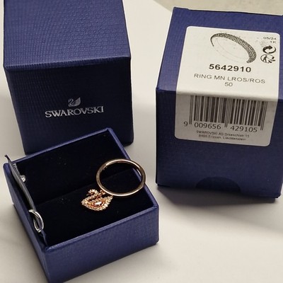Swarovski Kristall Ring Schillernder Schwan, Rosa, Roségoldfarben Vergoldet 5569923 NEU