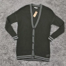 NEW American Eagle Women's Size M Button Cardigan Sweater see through Green Long