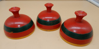 Old Magic WOOD WOODEN 3 Cups (no balls) starter set magician RED/GREEN