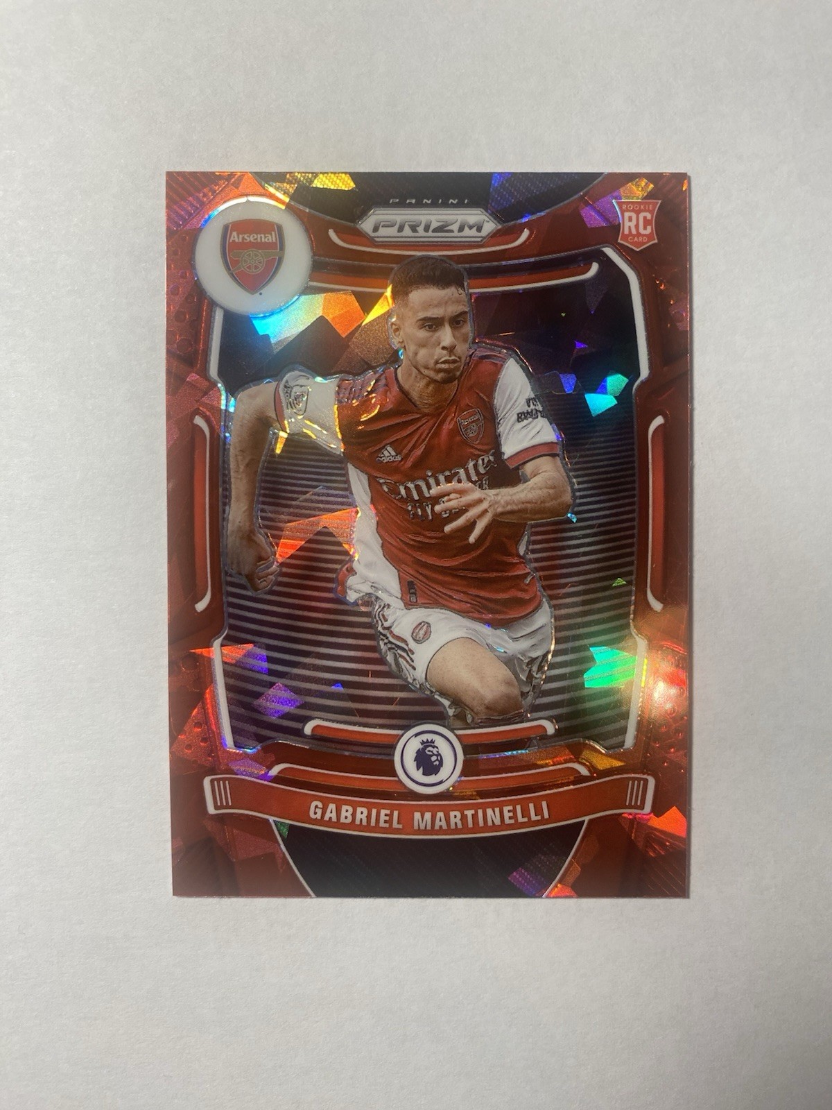 2021-22 Panini Prizm Premier League - Gabriel Martinelli #203 Red Cracked Ice Rc