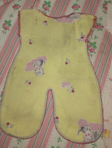 1950s TWO 1 pc Factory Flannel DOLL PAJAMAS Kittens & Poodles (9, 10 1/4 in L) - Picture 3 of 14
