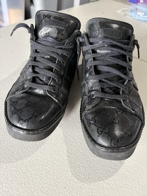 Gucci Men's 227988 Black GG Guccissima Imprime Web Sneakers Shoes SIZE 8.5