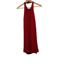 Quince Women Lightweight Crepe Halter Mini Dress Ruby Red S