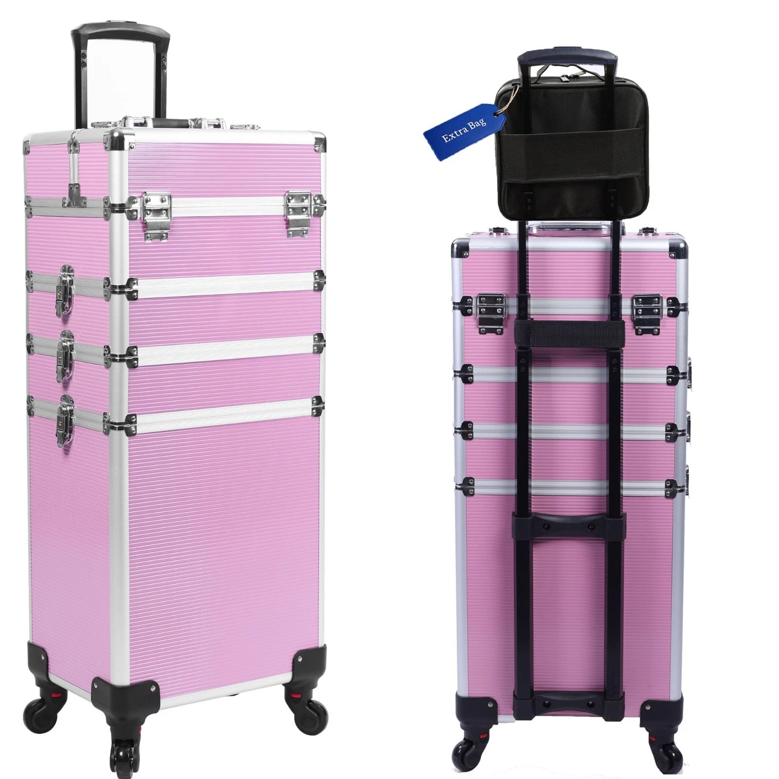 Large 5-in-1 Rolling Makeup Train Case - Professional Cosmetic Trolley Organizer
Opens in a new wind
