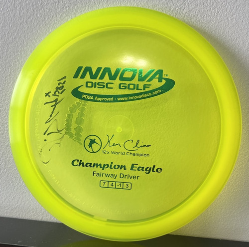 NEW Dayglow Innova Champion Eagle 175g Signed By Gregg Barsby With Teeth Stamp