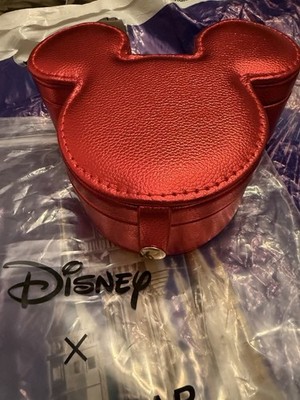 New BAUBLEBAR x Disney Mickey Ear Head  Metallic Jewelry Box Storage Case RED