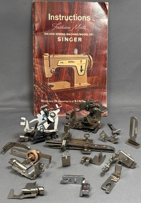 Singer Fashion Mate Zig-Zag Sewing Machine Model 237 Manual & Attachment Feet