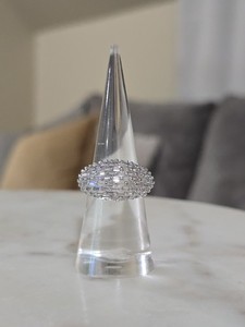 Bomb Party April Birthday 2026 Ring “Luxe Luminosity" Diamond CZ Rhodium Size 7