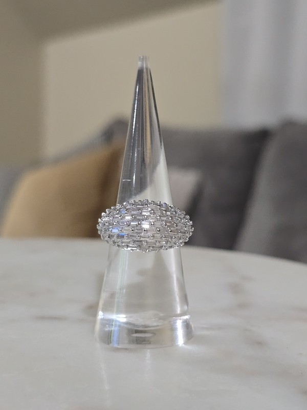 Bomb Party April Birthday 2026 Ring “Luxe Luminosity" Diamond CZ Rhodium Size 7