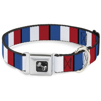 Dog Collar Bone France Flags Small 9.5-13'' (US IMPORT)