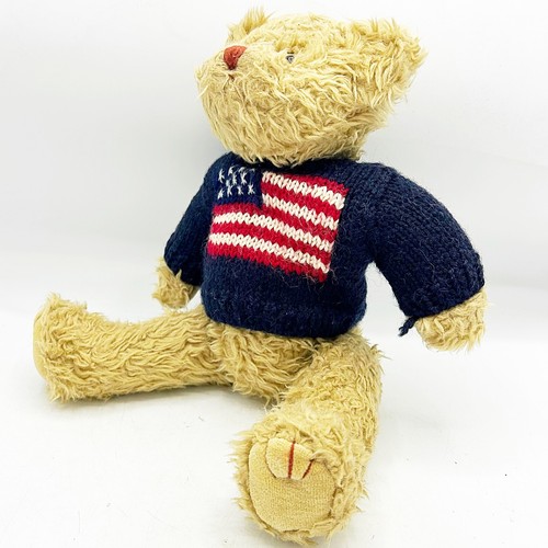 Suéter bandera TY Grant Bear en EE. UU. 13" oso de peluche articulado 1993 - Imagen 2 de 9