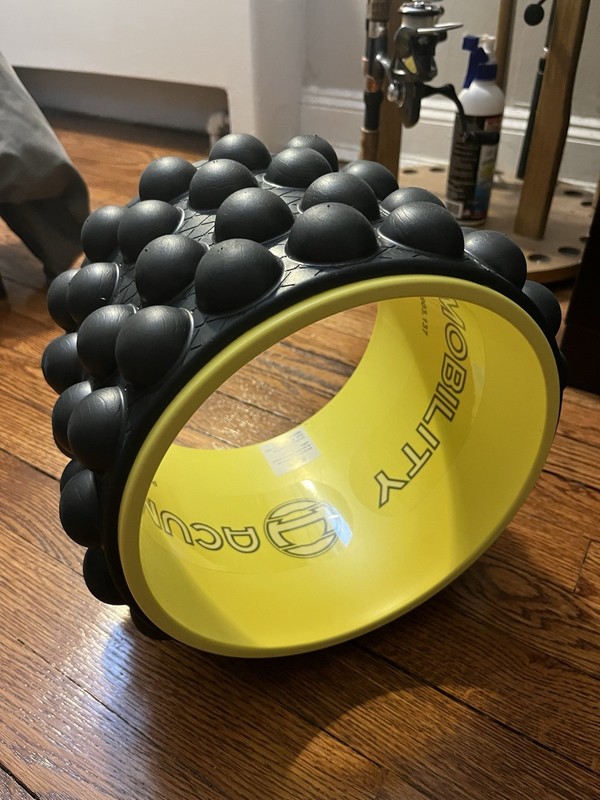 Acumobility Ultimate Back Roller Yoga Wheel Black Yellow Deep Tissue Massage