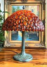 Bernstein Tischlampe Bernsteinlampe AURUM Edelstein Lampe Tiffany Art Kunst Deko