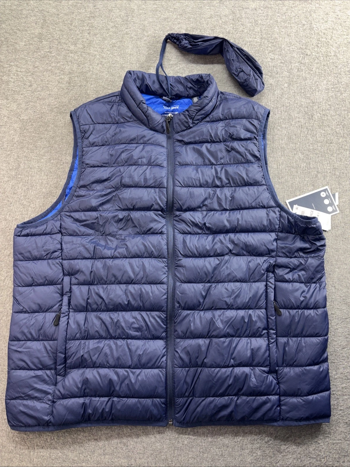 $100 Club Room Men's Blue Quilted Packable Puffer Jacket Vest Size 2XL