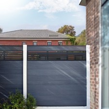 EasyComposite© 6ft Composite Fence Kit in Anthracite Grey Topper Screen Trellis